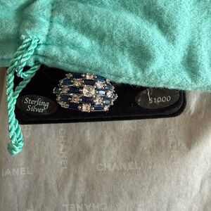 Sapphire Blue Ring Silver 8